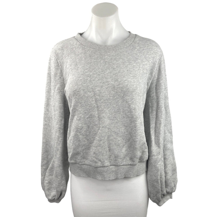 A New Day Gray Crew Neck Balloon Long Sleeve Pullover Sweater Top Size L