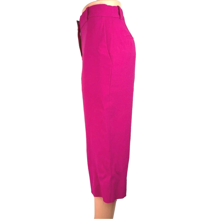 Aritzia Babaton Pink High Rise Raw Hem Straight Leg Capri Culottes Pants Size 2