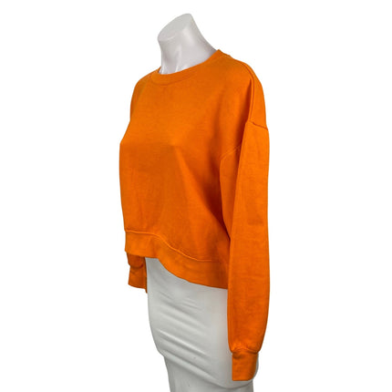 Zara Women's Coral Crew Neck Long Sleeve Knit Boxy Sweater Sweatshirt Top Size S
