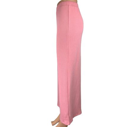 Old Navy Women's Pink Rib Knit Elastic Waist Straight Pencil Maxi Skirt Size M