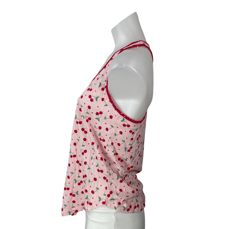 Bundle of 2 PJ Salvage Red Pink Hearts Cherry Racerback Tank Sleepwear Size S