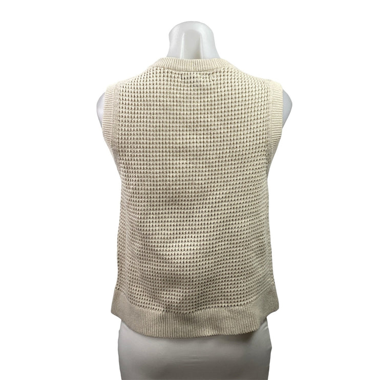 Banana Republic Women's Beige Knit Sleeveless Crew Neck Sweater Tank Top Size M