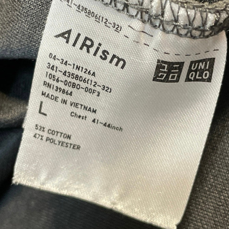 Uniqlo Airism Men's Gray Oversized Short Sleeve Crewneck T Shirt Tee Top Size L