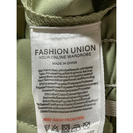 Fashion Union Green Sleeveless Tie Strap Smocked Wide Leg Romper Jumpsuit Size 6