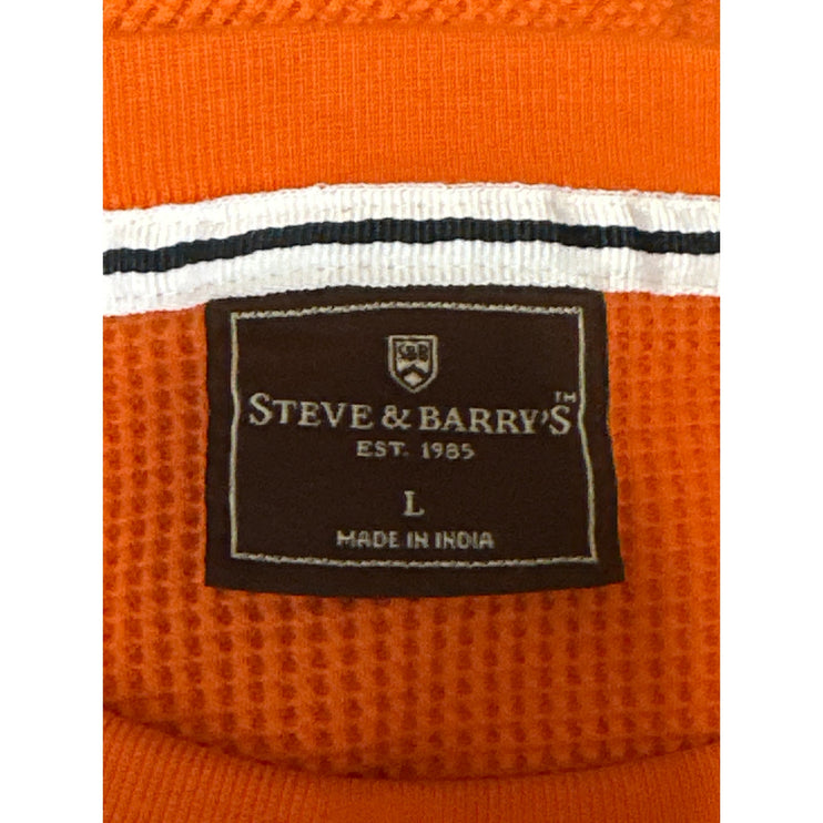 Steve & Barry's Men's Orange Waffle Knit Long Sleeve Sweatshirt Sweater Top Sz L