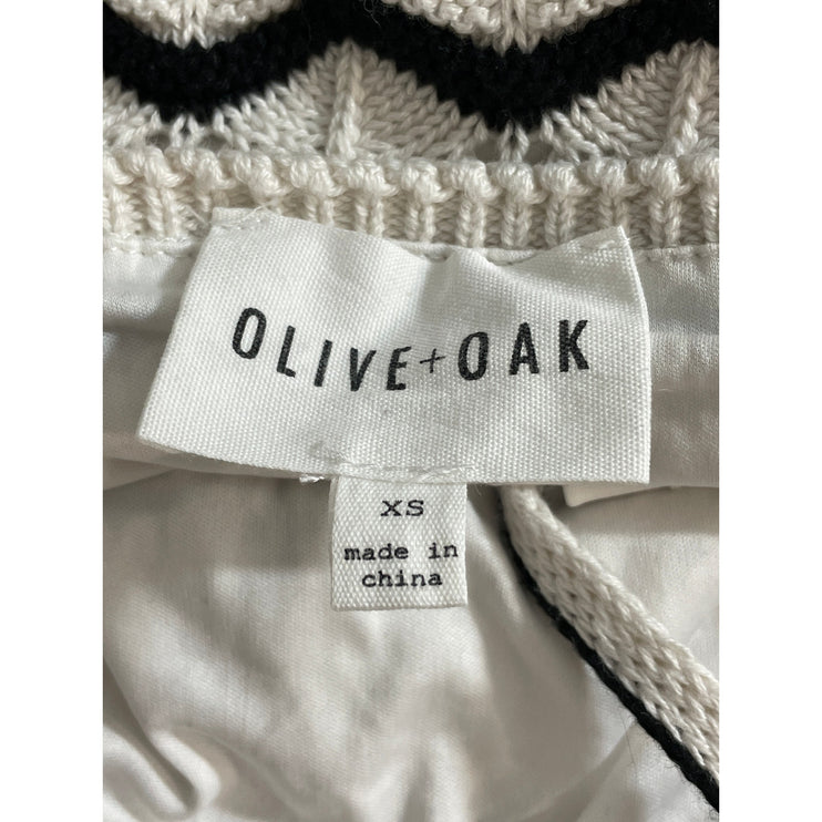 Olive + Oak White Black Crochet Knit Bustier Sleeveless Cami Crop Tank Top XS