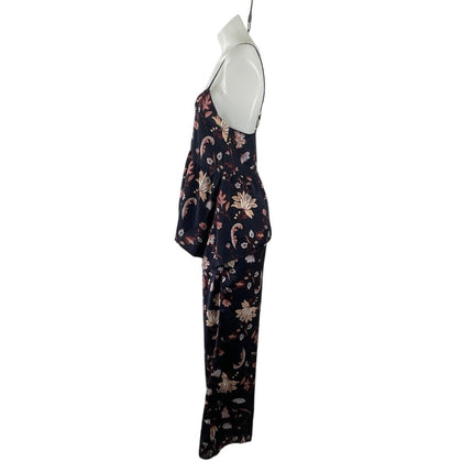 Shimera Botanical Floral Peplum Cami Top Wide Leg Pajama Lounge Sleepwear Set XS