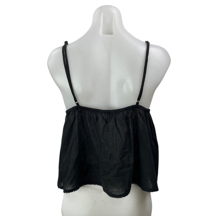 NEW Zara Women's Black Sleeveless Embroidered Lace Sweetheart Camisole Top Sz M
