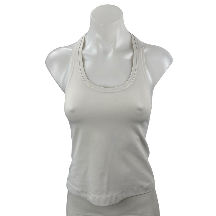 Lululemon Women's White Racerback Yoga Workout Running Athletic Tank Top Size 4