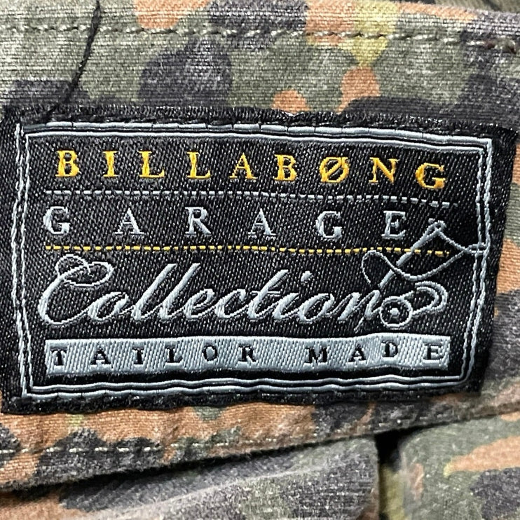Billabong Garage Men's Green Leaf Pocket Long Sleeve Button Down Shirt Top S