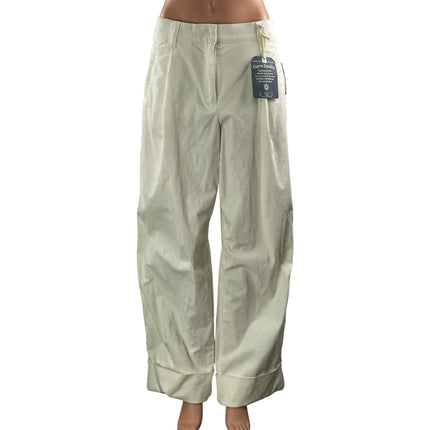 NEW Democracy Ab Solution White Skyrise Baggy Wide Leg Trousers Pants Size 8
