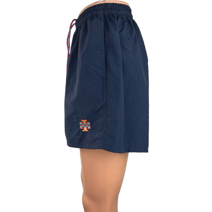 Tory Burch Sport Blue Drawstring High Rise Logo Running Athletic Short Size XS