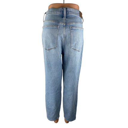 Madewell Womens Light Wash Distressed High Waisted Straight Denim Jeans Pants 30