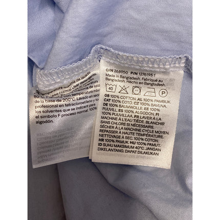 H&M Divided Womens Blue Cotton Long Sleeve Collared Crop Button Down Shirt Top L