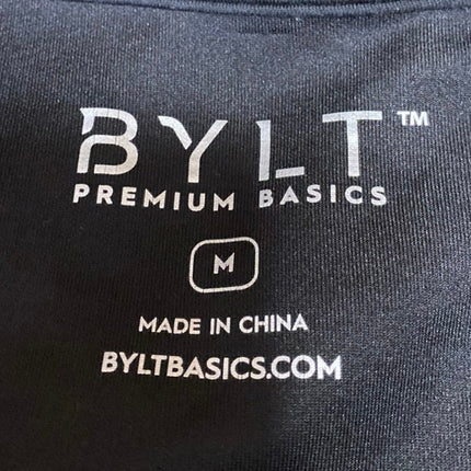 BYLT Women's Black Long Sleeve Collared V-Neck Sweatshirt Sweater Top Size M