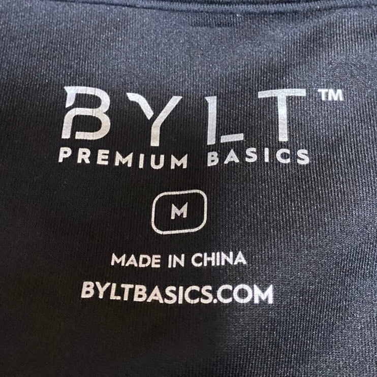 BYLT Women's Black Long Sleeve Collared V-Neck Sweatshirt Sweater Top Size M