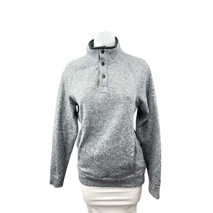 Sonoma Women's Gray Heather Henley Turtleneck Long Sleeve Sweater Top Size S