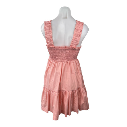 Abercrombie & Fitch Pink Sleeveless Smocked Tiered Mini Tank A-Line Dress Size M