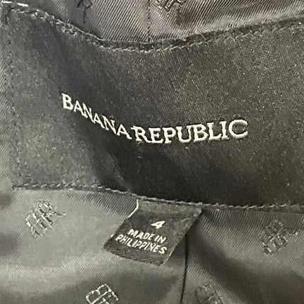 Banana Republic Womens Black Long Sleeves Notch Classic Blazer Coat Jacket Sz 4