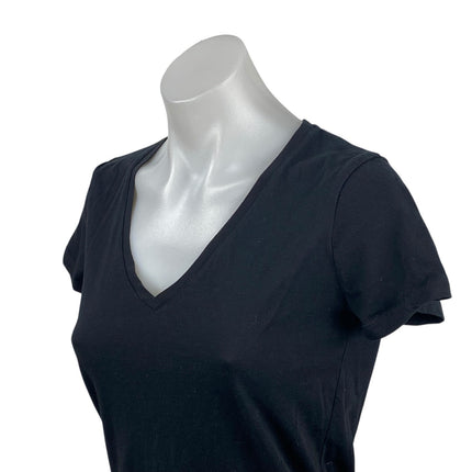 Club Monaco Women's Black Short Sleeve V Neck Basic T Shirt Tee Top Size XS