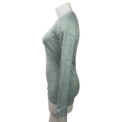 Lululemon Green Long Sleeves Crewneck Athletic Activewear Tee T-shirt Top Sz 12