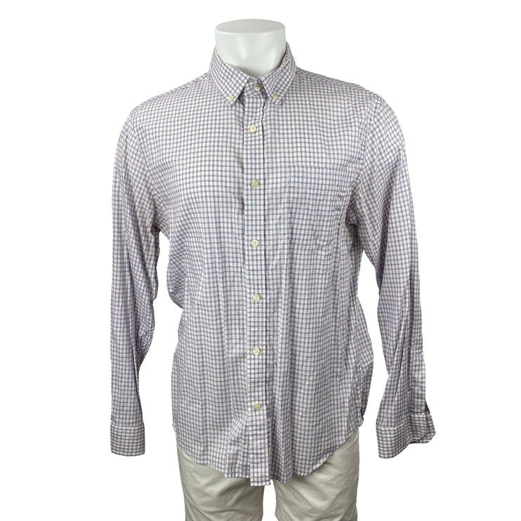 Banana Republic Men's Plaid Check Collared Long Sleeve Button Down Shirt Top L