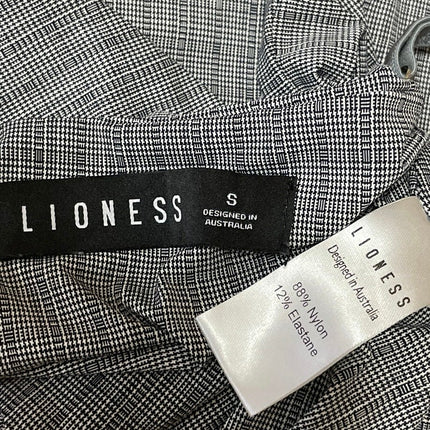 Lioness Dollhouse Gray Black Sleeveless Onyx Gingham Check Asymmetric Cami Top S