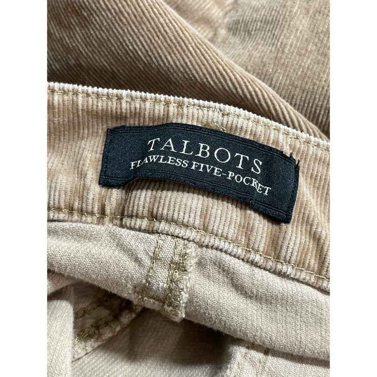 Talbots Flawless Five-Pocket Women's Tan Khaki Beige Corduroy Trousers Pants 12