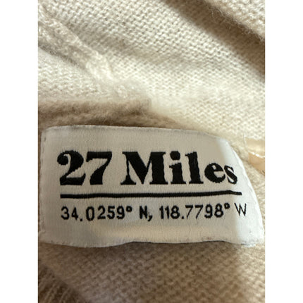 27 Miles 100% Cashmere Women's Brown Tan Hooded Hoodie Long Sleeve Sweater Sz M
