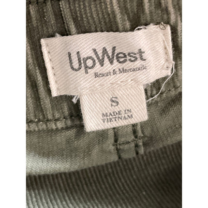 Upwest Women's Green Corduroy High Rise Wide Leg Baggy Trousers Pants Size S