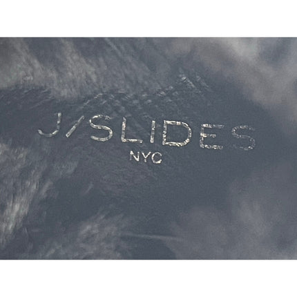 J/Slides Victory Black Faux Fur Round Tie Double Zip Platform Ankle Boots Sz 6.5