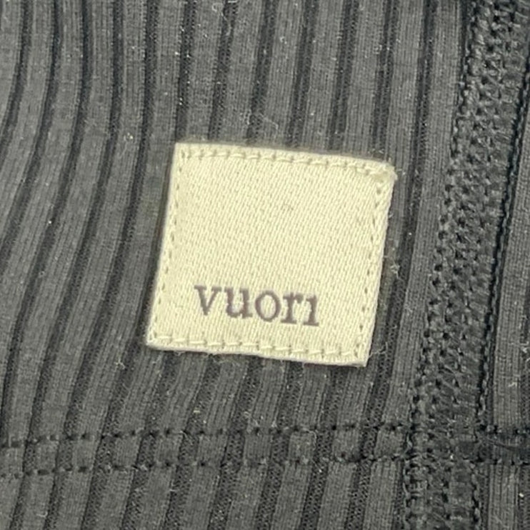 Vuori Women's Black Strappy Ribbed Knit Scoop Neck Tank Yoga Crop Top Size XS