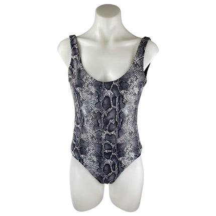 NEW Onia Kelly Gray Snakeskin Print Sleeveless Scoop Neck One Piece Swimwear M
