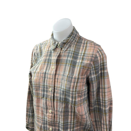Madewell Womens Multicolor Plaid Flannel Long Sleeve Button Down Shirt Top Sz XS