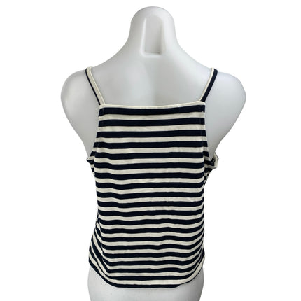 J.Crew Women's White Blue Striped Sleeveless Knit Cami Camisole Tank Top Size S