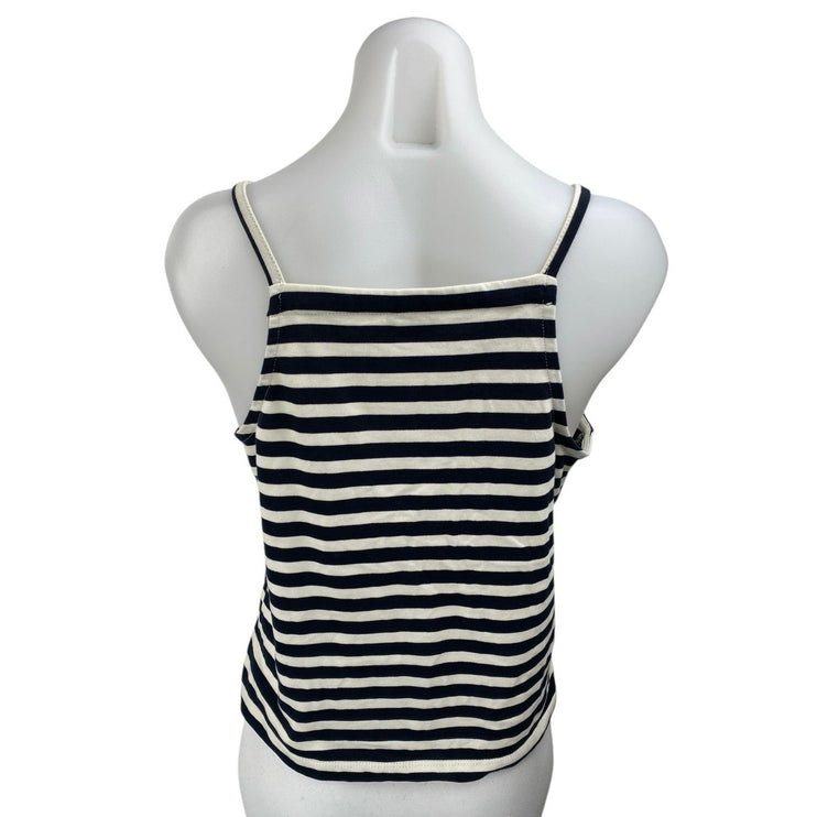 J.Crew Women's White Blue Striped Sleeveless Knit Cami Camisole Tank Top Size S