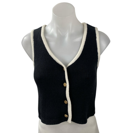 NEW Abercrombie & Fitch Mara Sleeveless Button Down Tank Sweater Vest Top Sz XS