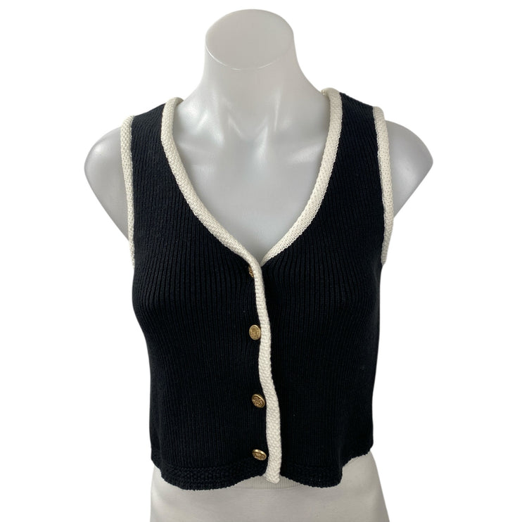 NEW Abercrombie & Fitch Mara Sleeveless Button Down Tank Sweater Vest Top Sz XS