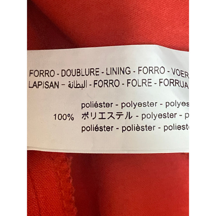 Zara Women's Bright Red High Waisted Zip Y2k Straight Pencil Mini Skirt Size M
