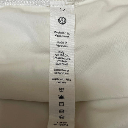 Lululemon Womens White Short Sleeve Overlap Back Activewear Tee T-shirt Top 12