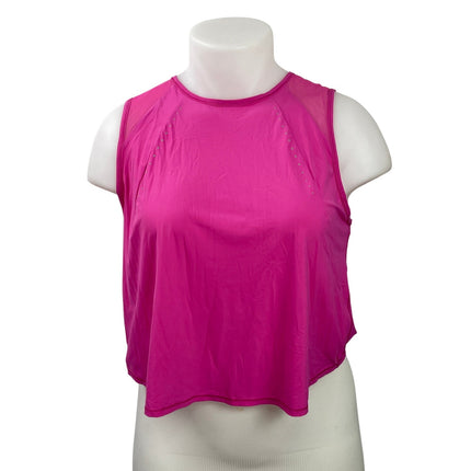 Lululemon Sculpt Women's Pink Sleeveless Mesh Athletic Cropped Tank Top Size 12