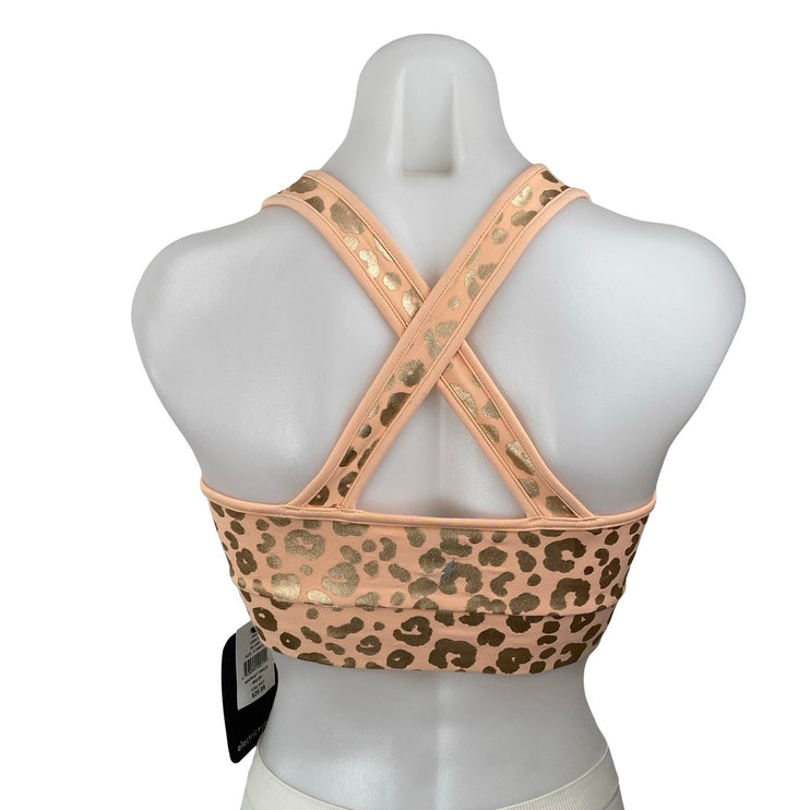 NEW Electric Yoga Independence Cheetah Metallic Athletic Sports Bra Tank Top XS