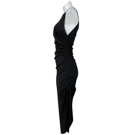 Zara Women's Black One Shoulder Long Sleeve Asymmetrical Midi Bodycon Dress S