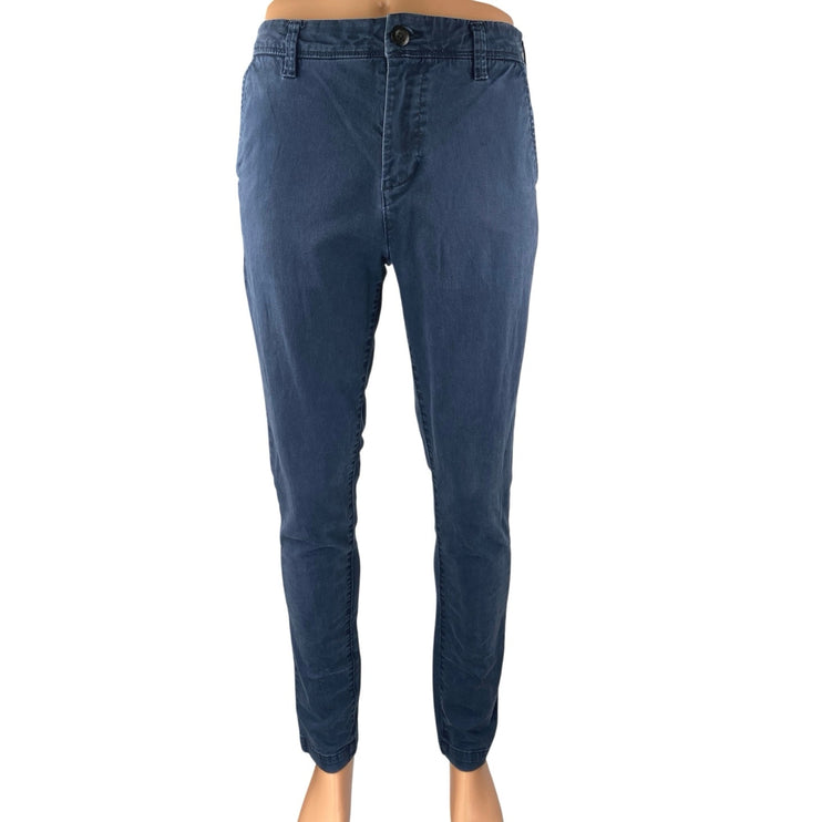 Aeropostale Men's Blue High Rise Skinny Chino Khaki Trousers Pants Size 30/34