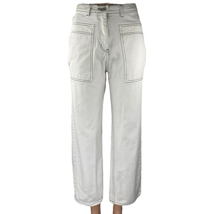 Oh My T Shirt Women's White High Waisted Wide Leg Baggy Denim Jeans Pants Sz 25