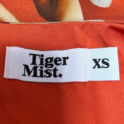 Tiger Mist Orange Knit Body Graphic Print Straight pencil Mini Skirt Size XS