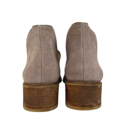 Kaanas Tijuana Gold Taupe Cutout Snake Print Leather Slip On Ankle Boots US 7.5