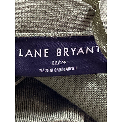Lane Bryant Women's Green Knit Long Sleeve Open Cardigan Sweater Top Size 22/24