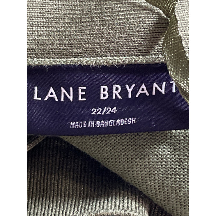 Lane Bryant Women's Green Knit Long Sleeve Open Cardigan Sweater Top Size 22/24