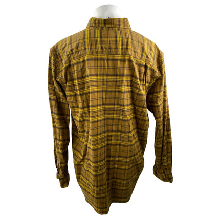 Carhartt Rugged Flex Yellow Plaid Relaxed Fit Long Sleeve Button Up Shirt Top XL
